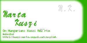 marta kuszi business card